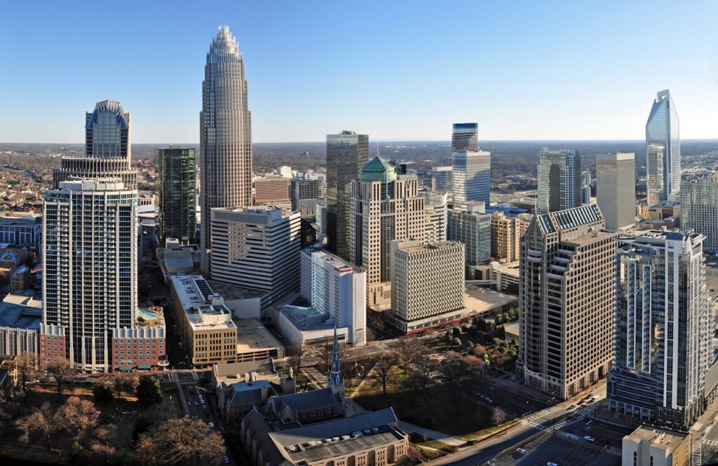 Ariel View of Uptown Charlotte NC